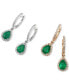 ფოტო #3 პროდუქტის Brasilica by EFFY® Emerald (1-1/8 ct. t.w.) and Diamond (1/4 ct. t.w.) Drop Earrings in 14k White Gold, Created for Macy's