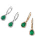 EFFY® Emerald (1-1/6 ct. t.w.) & Diamond (1/4 ct. t.w.) Drop Earrings in 14k Gold