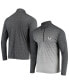 Фото #2 товара Men's Black, Heathered Gray Las Vegas Raiders Throwback Cycle Quarter-Zip Jacket