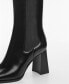 ფოტო #4 პროდუქტის Women's Elastic Panels Leather Ankle Boots