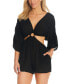 Фото #1 товара Core Solid Cut-Out Ring-Detail Tie-Back Romper, Created for Macy's