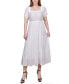 Фото #12 товара Petite Short Sleeve Tiered Midi Dress