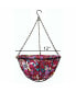 Hanging Basket with Fabric Coco Liner Red Purple, 12