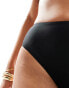 South Beach essentials high waist high leg bikini bottom in black