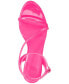 Фото #4 товара Women's Zayn Lucite Heel Asymmetrical Strap Dress Sandals