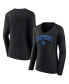 ფოტო #1 პროდუქტის Women's Black Kentucky Wildcats Evergreen Campus Long Sleeve V-Neck T-shirt