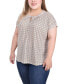 Фото #3 товара Plus Size Extended Sleeve Top with Grommets