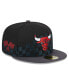 Фото #1 товара Men's Black Chicago Bulls 2024 NBA All-Star Game Rally Drive Checkerboard 59FIFTY Crown Fitted Hat