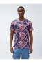 Фото #3 товара Футболка Koton Leaf Print Bisiklet Yaka Slim Fit Short Sleeve