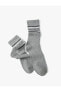 Фото #1 товара Slogan İşlemeli Soket Çorap