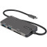Фото #1 товара StarTech.com USB C Multiport Adapter - USB-C to 4K HDMI - 100W Power Delivery Pass-through - SD/MicroSD Slot - 3-Port USB 3.0 Hub - USB Type-C Mini Dock - 12" (30cm) Long Attached Cable - Wired - 100 W - Grey - MMC - MicroSD (TransFlash) - SD - 5 Gbit/s - 3440 x 1440