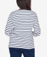 ფოტო #2 პროდუქტის Petite A Fresh Start Ruched Sleeve Striped Floral Top