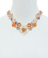 ფოტო #2 პროდუქტის Gold-Tone Mixed Color Stone Flower Statement Necklace, 16" + 2" extender