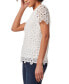 Фото #3 товара Women's Short-Sleeve Relaxed-Fit Lace Top