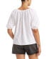 ფოტო #2 პროდუქტის Women's Leanne Button-Front Puff-Sleeve Top