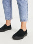 Фото #7 товара ASOS DESIGN Wide Fit Dotty slip on plimsolls in black