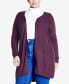 Фото #1 товара Plus Size Meadow Mews Cable Knit Cardigan Sweater