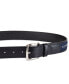 Фото #6 товара Men's Tri-Color Ribbon Inlay Leather Belt