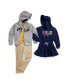 Toddler and Little Girls Corduroy-Logo Fleece Hoodie Dress Синий, 2 - фото #3