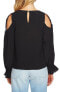 1.STATE 154454 Women's Long Sleeve Cold Shoulder Blouse Rich Black Sz. Small