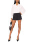 ფოტო #5 პროდუქტის Women's Shirred Long-Sleeve Button-Cuff Blouse