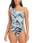 Women's Printed One-Shoulder One-Piece Swimsuit