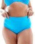 ASOS DESIGN Curve mix and match high waist bikini bottom in bright blue