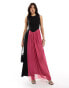 Фото #4 товара ASOS DESIGN sleeveless drape detail maxi dress in black with contrast pink