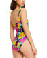 Women's Floral Print Shirred One-Piece Swimsuit