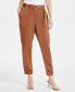 Women's High-Rise Belted Satin Cargo Pants, Regular & Petite, Created for Macy's