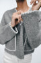 Фото #4 товара Джемпер женский ZARA Укороченный свитер с контрастными швами