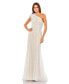 Фото #1 товара Women's Lace Embellished Feathered One Shoulder Gown
