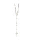 ფოტო #1 პროდუქტის Sterling Silver Polished Bead Rosary Pendant Necklace 21"