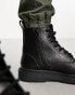 Фото #3 товара Pull&Bear chunky lace up military style boots in black