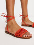 Фото #1 товара ALDO Seazen crotchet lace up sandals in bright orange