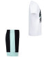 Фото #10 товара Комплект для девочек Jordan Летняя футболка с графическим принтом и шорты из французского терри, 2 штуки.
