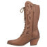 Фото #3 товара Dingo San Miguel Tooled Inlay Snip Toe Zippered Lace Up Womens Brown Dress Boot