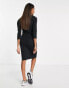 Фото #4 товара Mamalicious cotton 3/4 sleeve dress in black - BLACK