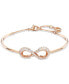 ფოტო #1 პროდუქტის Rose Gold-Tone Mixed Crystal Infinity Bangle Bracelet