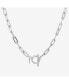 Flat Chain Link Necklace Silver