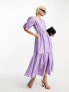 Фото #1 товара & Other Stories tiered volume maxi dress in lilac