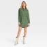 Фото #1 товара Women's Long Sleeve Mini Shirtdress - Universal Thread