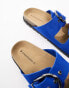 Stradivarius two strap buckle sandal in blue