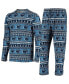 ფოტო #2 პროდუქტის Men's Navy Penn State Nittany Lions Ugly Sweater Knit Long Sleeve Top and Pant Set