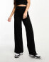 ASOS DESIGN Tall wide leg jersey tailored trouser in black