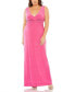 ფოტო #2 პროდუქტის Plus Size Rhinestone Embellished Open Back Jersey Gown