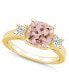 Morganite (2 ct. t.w.) and Diamond (1/3 ct. t.w.) Ring in 14K Yellow Gold
