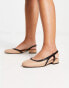 Фото #4 товара ASOS DESIGN – Wide Fit – Latte – Slingback-Ballerinas in Beige mit runder Zehenpartie