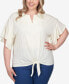 Фото #1 товара Plus Size Cotton Lace Tie-Front T-shirt
