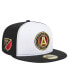 Фото #1 товара Men's White, Black Atlanta United FC 2024 Kick Off Collection 59FIFTY Fitted Hat
